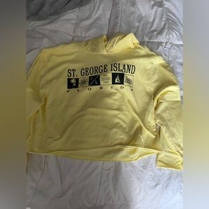 yellow cropped hoodie